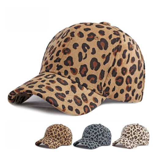 Leopard Print Corduroy Baseball Cap – Unisex Snapback Hat