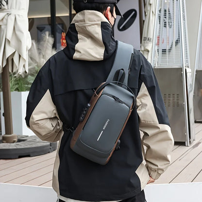 Anti-Theft Sling Bag for Men – Password Lock Chest Crossbody Pack