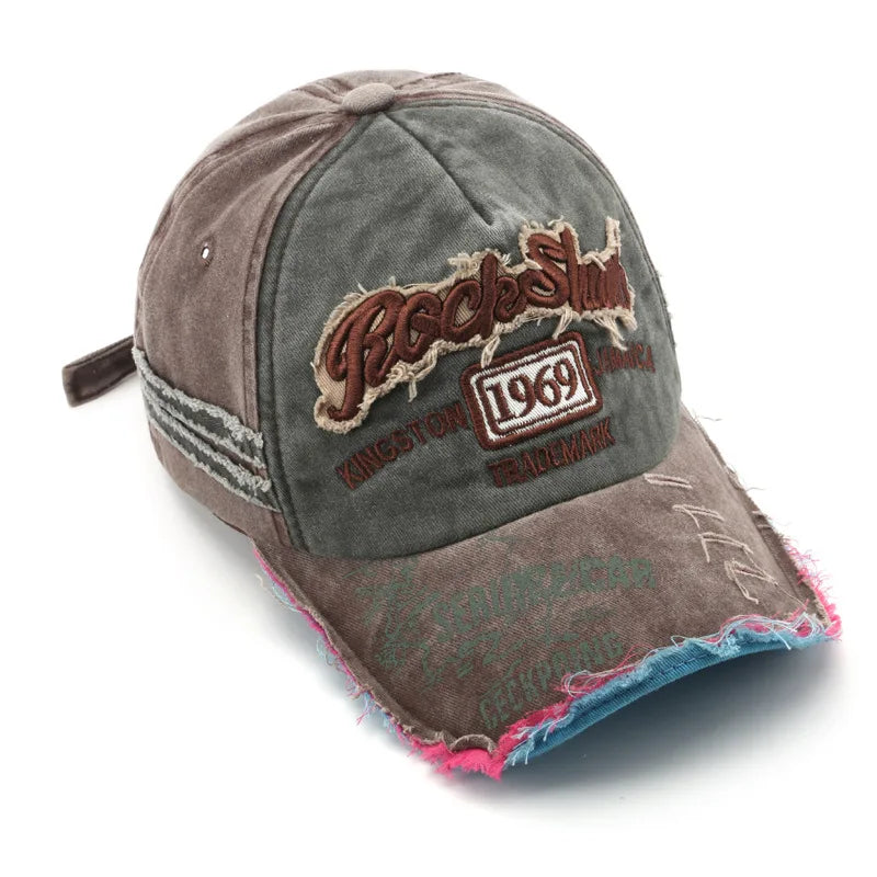 Retro Embroidery Baseball Cap – Washed Cotton Adjustable Hat