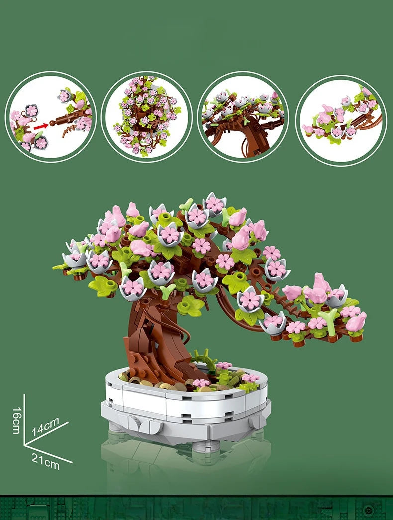 Cherry Blossom Bonsai Building Blocks Set – 462 Pieces