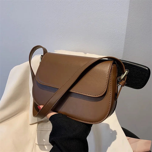 Retro Small Saddle Bag for Women – Crossbody Messenger Shoulder Bag