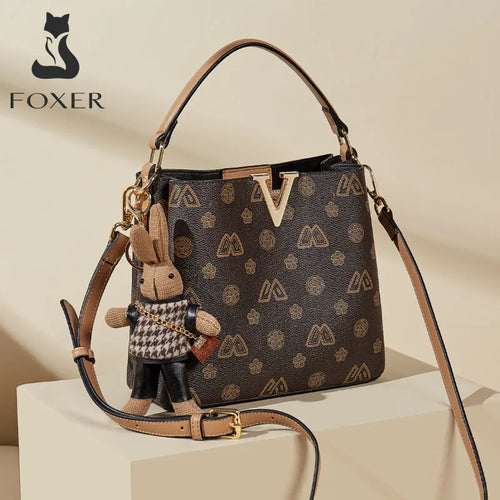 Foxer Brand Retro Women S Handbag Small Bucket Bag Luxury Design Shoulder Dating Crossbody Girl