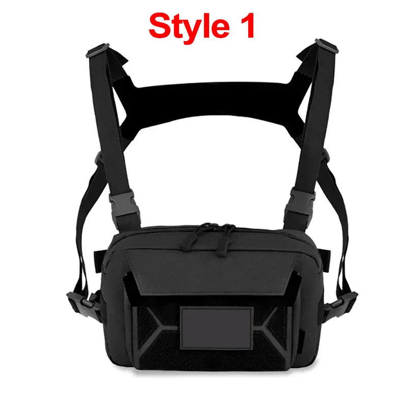 Tactical Chest Rig Bag – MOLLE Vest Front Pouch Daypack