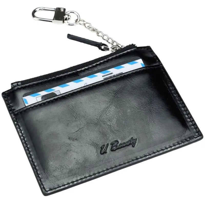 Leather Coin Purse Women's Wallet with Zipper, Cards & Key Ring