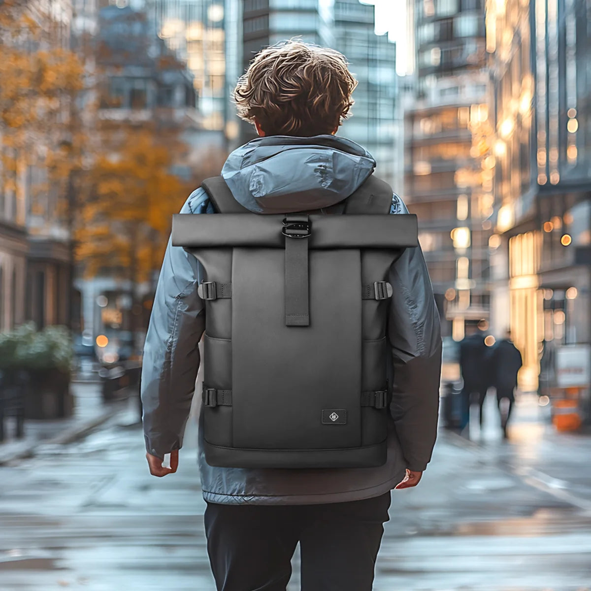 Expandable Travel Backpack for Men – Waterproof 17" Laptop Hiking Rucksack