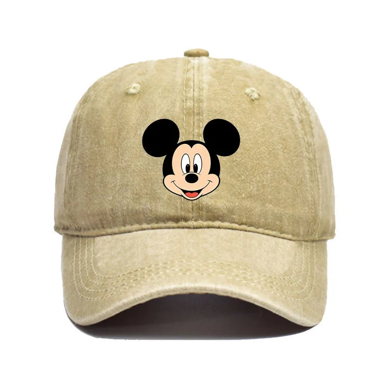 Cartoon Print Washed Baseball Cap – Unisex Vintage Snapback Hat