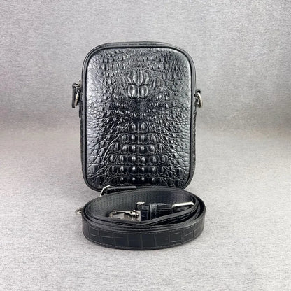 Genuine Crocodile Leather Crossbody Bag for Men