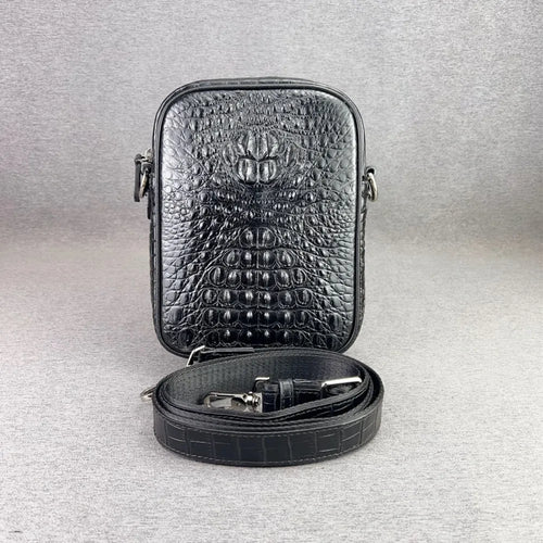 Genuine Crocodile Leather Crossbody Bag for Men