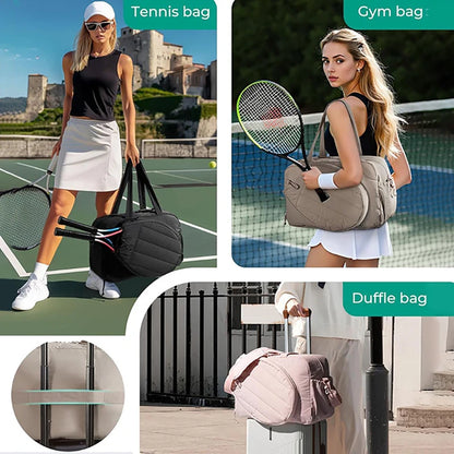 Tennis Racket Bag – Sports Gym Bag for Women with Shoe Compartment