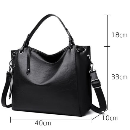 Large Leather Tote Handbag for Women – Shoulder & Crossbody Bag