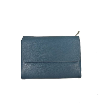 Genuine Cowhide Women's Tri-Fold Wallet – Zipper Coin Purse
