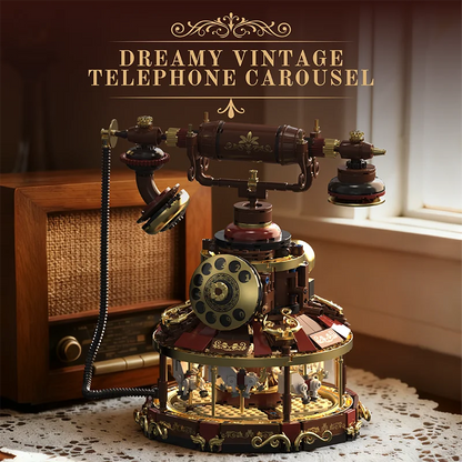 Retro Telephone MOC Building Set – Carousel Bricks Room Decor