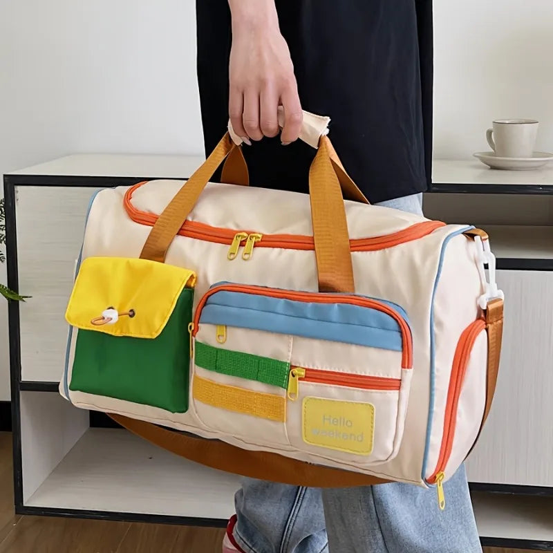 Gym Duffle Bag with Shoe Compartment – Large Oxford Fabric Travel Bag