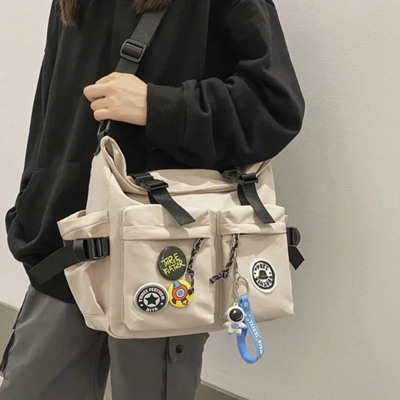Harajuku Crossbody Bag for Teen Girls – Casual Shoulder School Bag