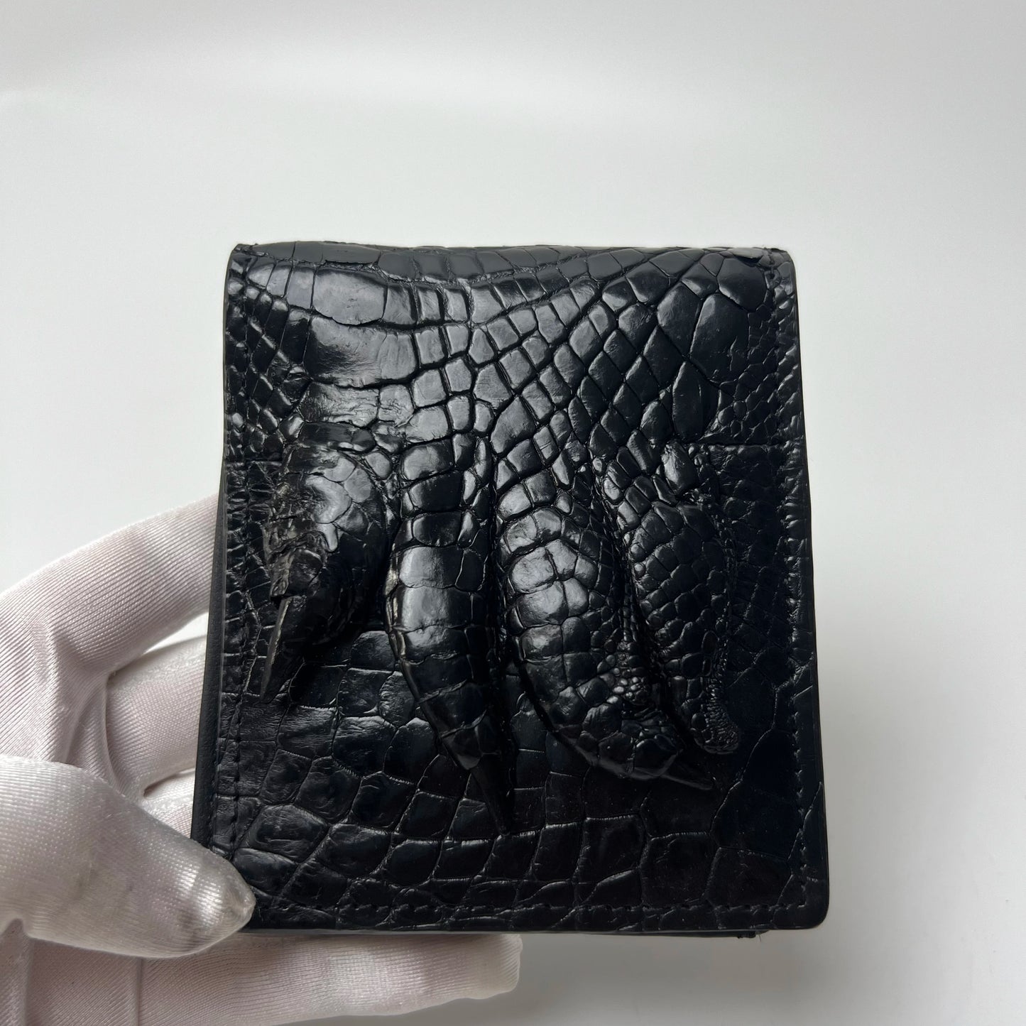 Crocodile Claw Leather Bifold Wallet for Men