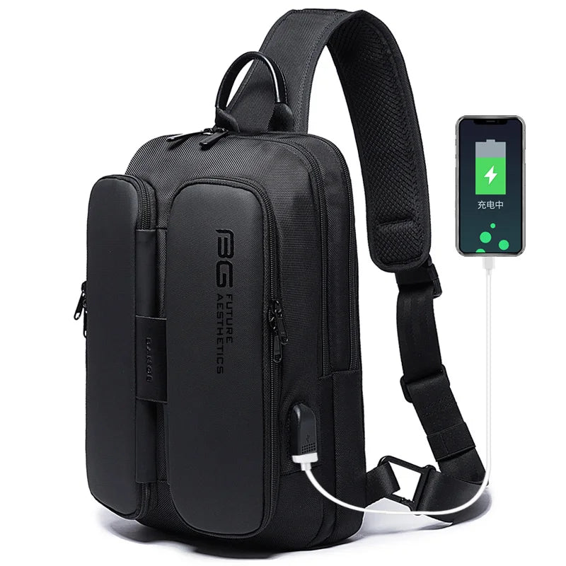 Bange Crossbody Sling Bag with USB Charging Port for Men