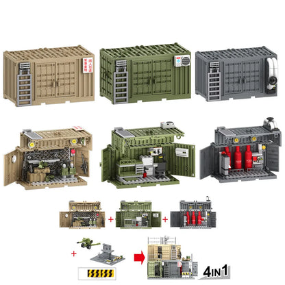 Military Container Command Post Building Blocks – MOC Army Base Set