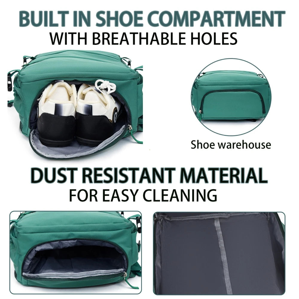 Large Capacity Travel Backpack with Luggage Strap for Women