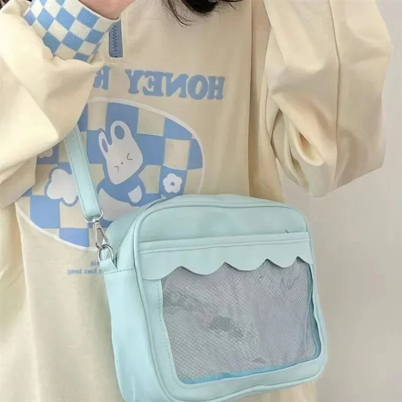 Harajuku Ita Bag for Women – Transparent PU Crossbody Bag