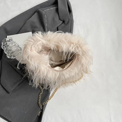Faux Fur Long Tassel Shoulder Bag – Large Capacity Women's Tote