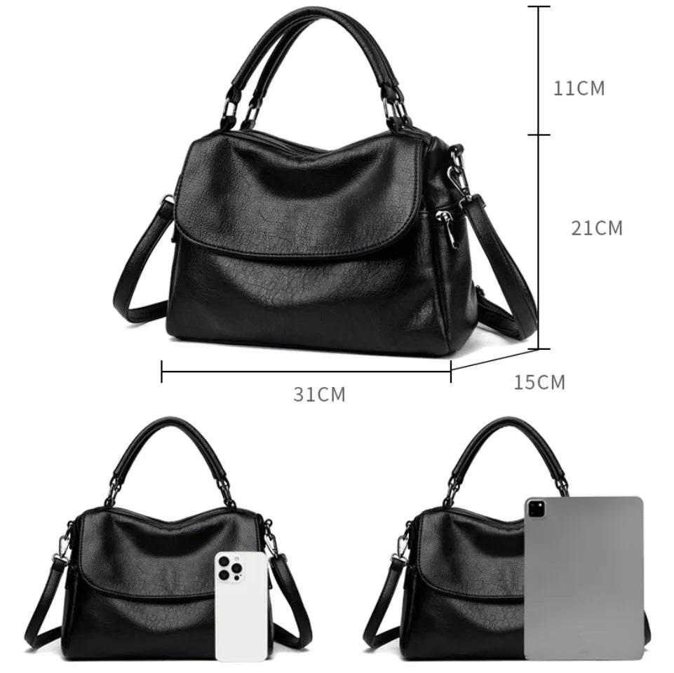 Women's Leather Doctor Bag – Crossbody Shoulder Handbag