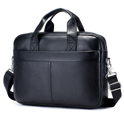 14-Inch Genuine Leather Men's Laptop Briefcase Bag