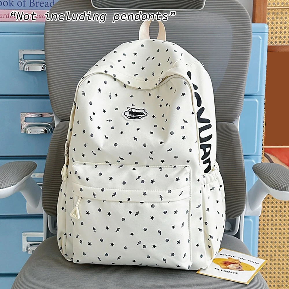 Cute Star Print Backpack for Teen Girls – Casual School Bag