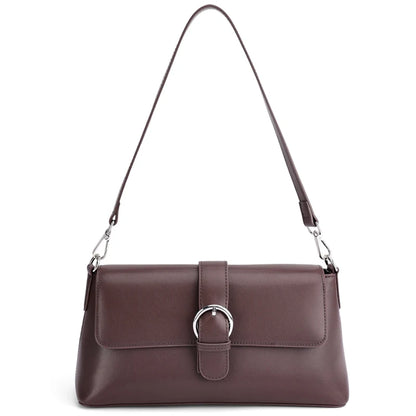 Genuine Leather Crossbody Bag for Women – Lightweight Buckle Shoulder Bag