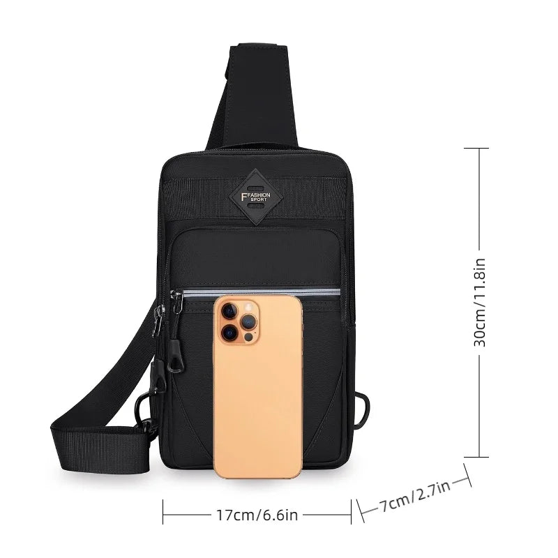 Men's Chest Bag Multi-Compartment Sling Shoulder Bag