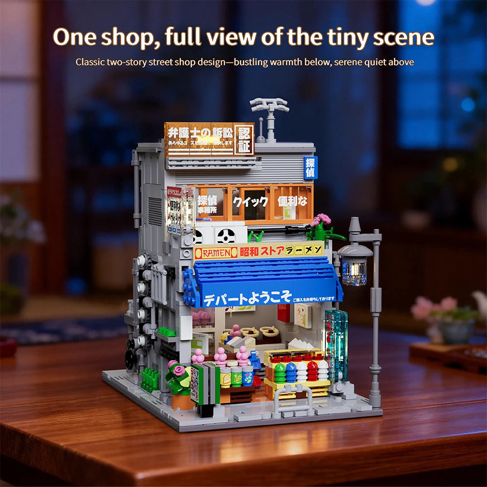 Japanese Street View Building Blocks Set – Mini City Architecture Model