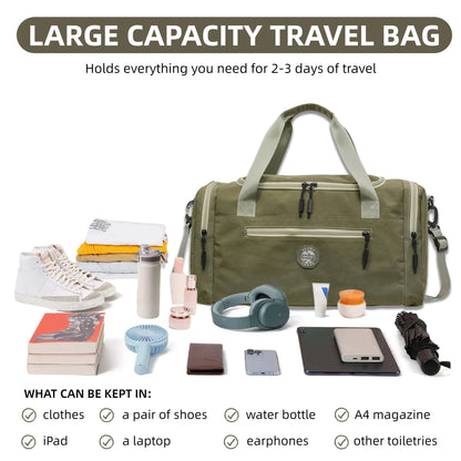 Sports Duffle Bag – Large Capacity Travel Gym Bag with Shoulder Strap