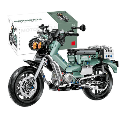 MOC Retro Motorcycle Building Blocks Set – 1:8 Scale Technic Brick Kit