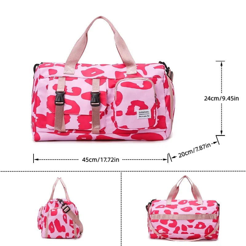 Leopard Print Weekend Gym Bag – Overnight Duffel