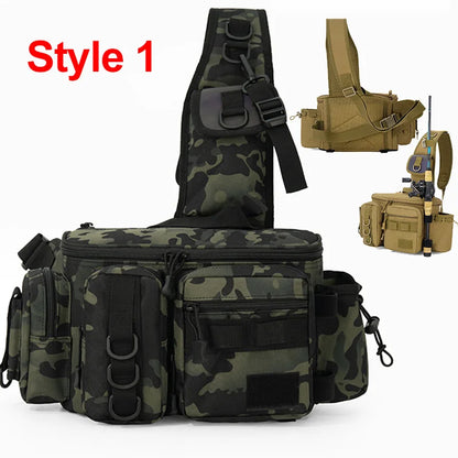 Fishing Tackle Sling Bag – Multi-Pocket Gear Storage Backpack