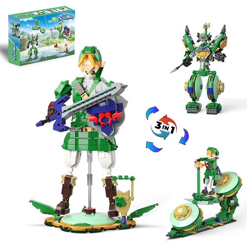 Legend of Zelda Link 3-in-1 Building Block Figure – 850 Pieces
