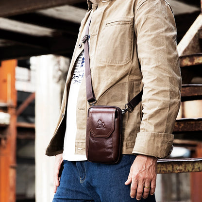 Genuine Leather Waist Bag for Men with Belt Hook
