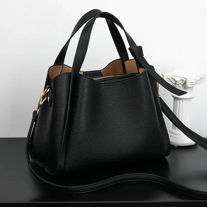 Women's PU Leather Bucket Bag – Luxury Crossbody Shoulder Handbag