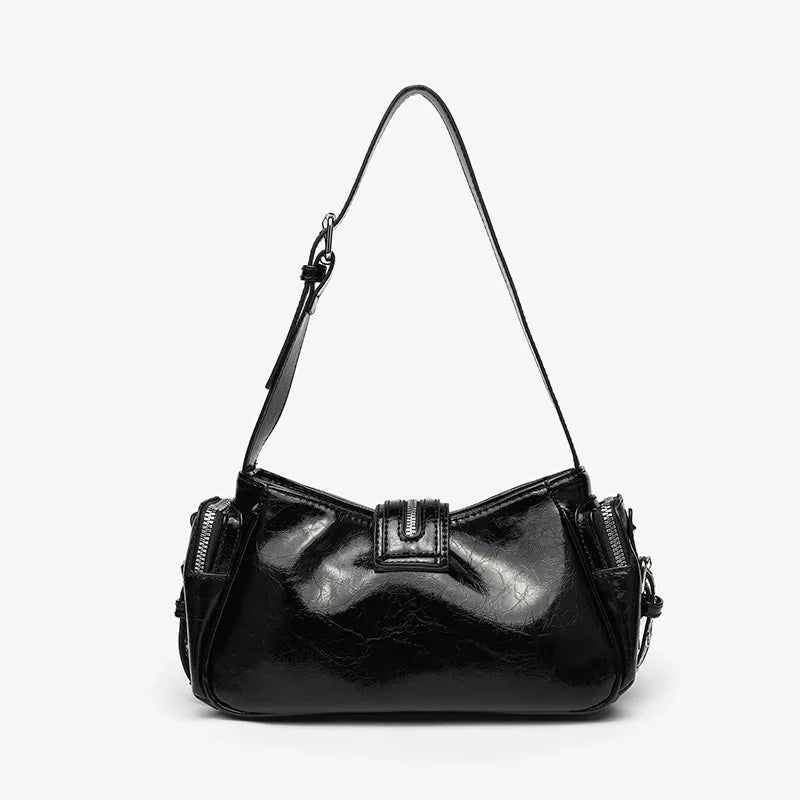 Women's Luxury Rivet Leather Handbag – Vintage Oil Wax PU Purse