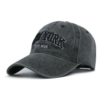 Retro Embroidered Baseball Cap – Washed Cotton Snapback Hat