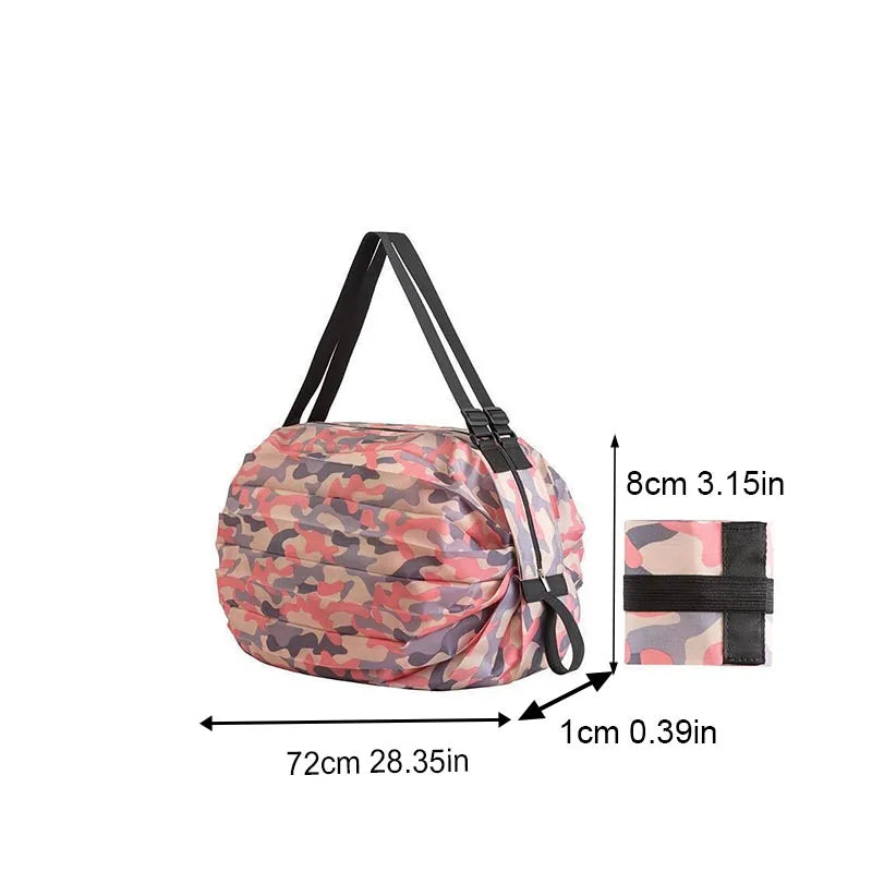 Foldable Waterproof Shopping Bag – Reusable Portable Tote