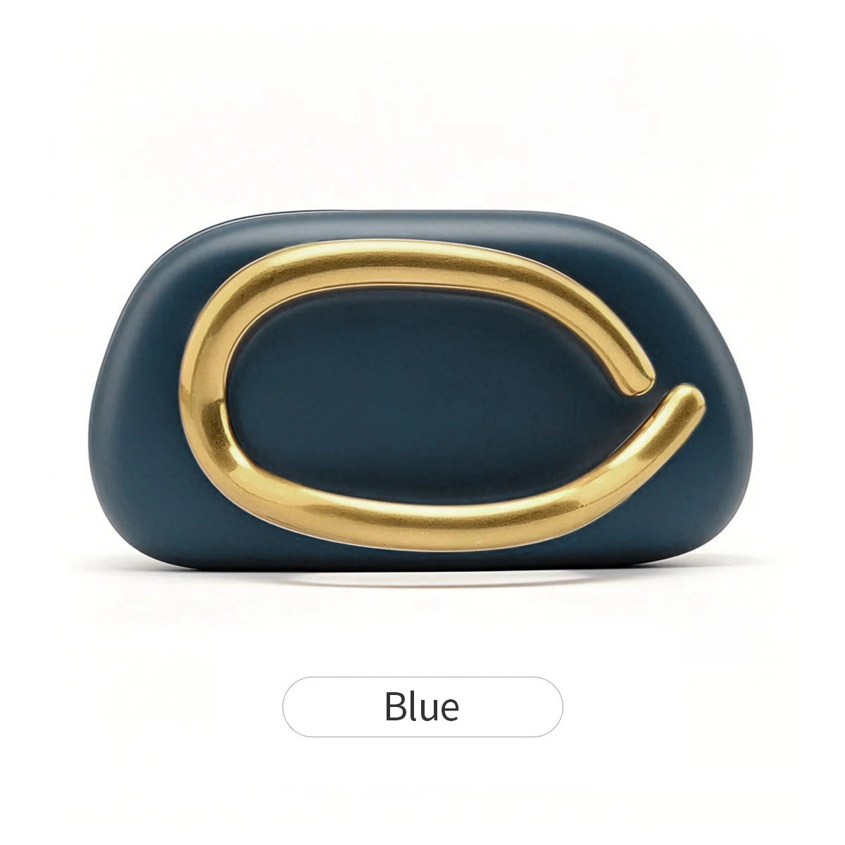 Luxury Oval Clutch Evening Bag with Gold Metal Closure – Women's Mini Handbag