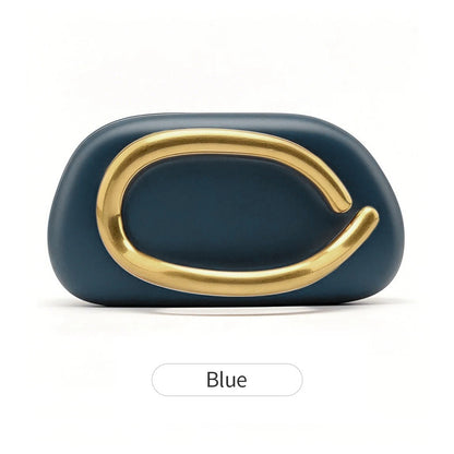 Luxury Oval Clutch Evening Bag with Gold Metal Closure – Women's Mini Handbag