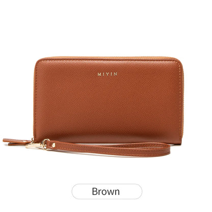 Large Capacity Women's Wallet – PU Leather Zipper Clutch