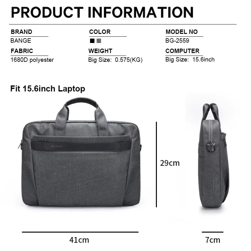 Bange Laptop Briefcase Bag 16" – Waterproof Shoulder & Handbag