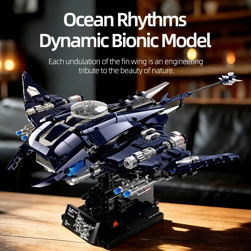 Mechshell Manta Ray Building Blocks Model – 930pcs Sci-Fi Brick Set