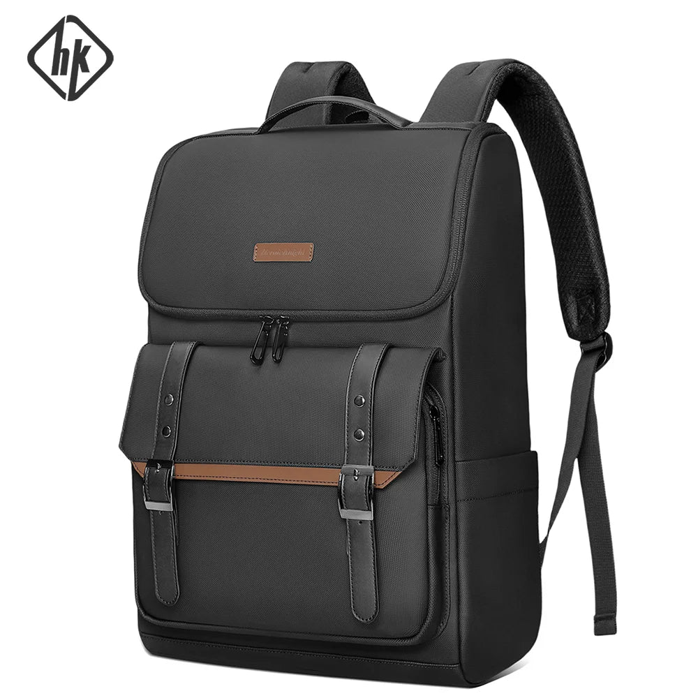 Vintage 17.3" Laptop Backpack for Men – Anti-Theft Business Bag