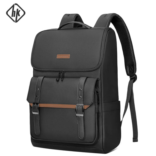 Vintage 17.3" Laptop Backpack for Men – Anti-Theft Business Bag