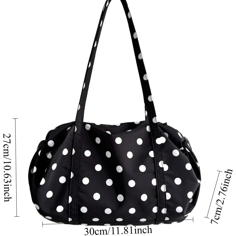 Cute Korean Style Handle Bag Casual Polka Dot Tote