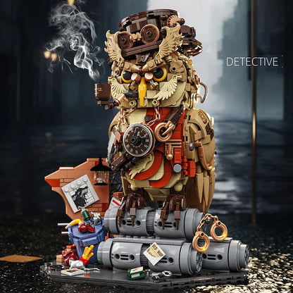 Steampunk Owl Detective Building Blocks Set – 1200pcs MOC Figure