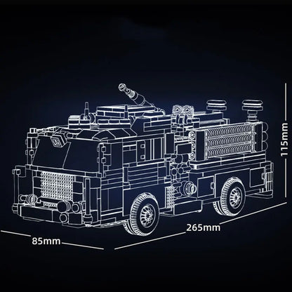 Fire Truck Building Blocks Set – City Rescue Vehicle MOC Model